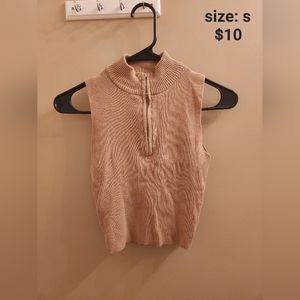 Ribbed mockneck tank